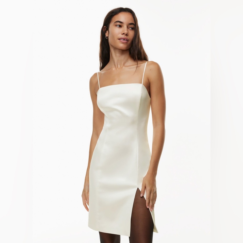 Aritzia Sunday Best Shimmer Satin Knee dress